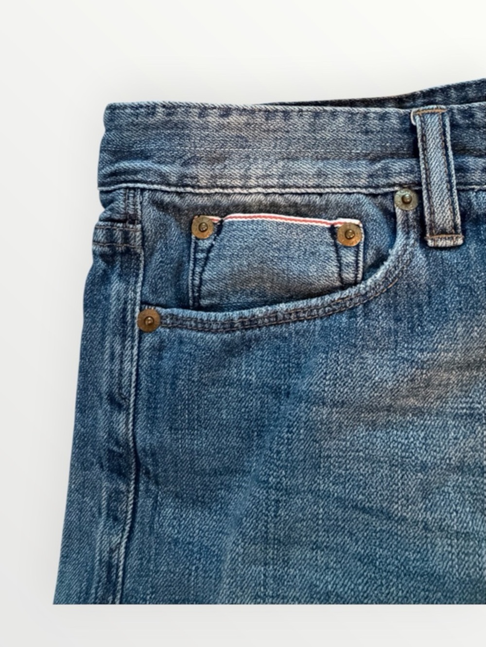 J Crew Medium-Wash Blue Denim Cut Off Raw Hem Shorts Size 30 - Picture 3 of 7